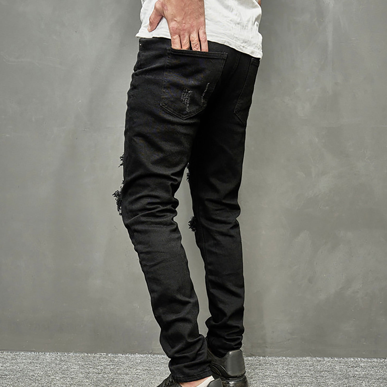 Men Fashion Loose Oversize Jeans Cotton Plus Size Casual Cargo Pants  Trousers Streetwear Trend Elastic Waist Wide Leg Pants 10XL
